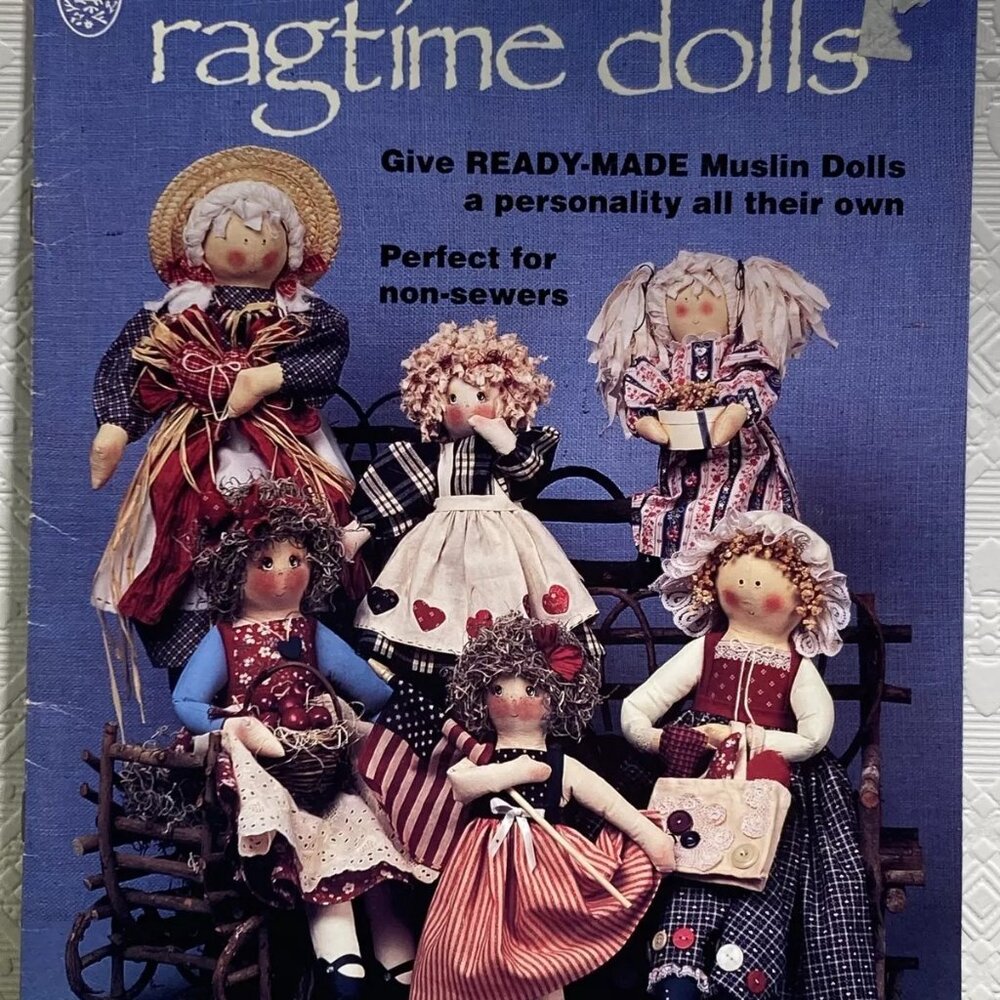 Vintage Hazelwood's Ragtime Dolls Patterns Muslin Dolls Great for Non-Sewers
